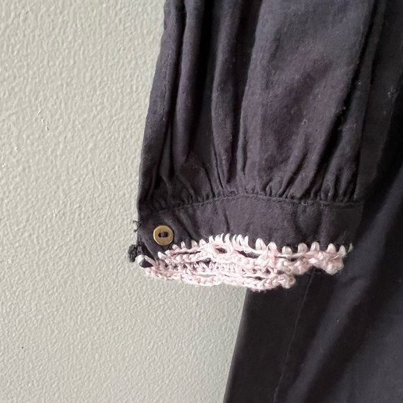 Ulla Johnson Embroidered Tunic Dress - Size 8 - Black with Lilac stitching - Picture 9 of 12